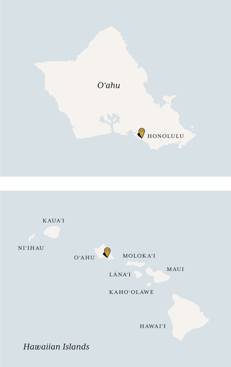 map illustration of Hawaiian islands