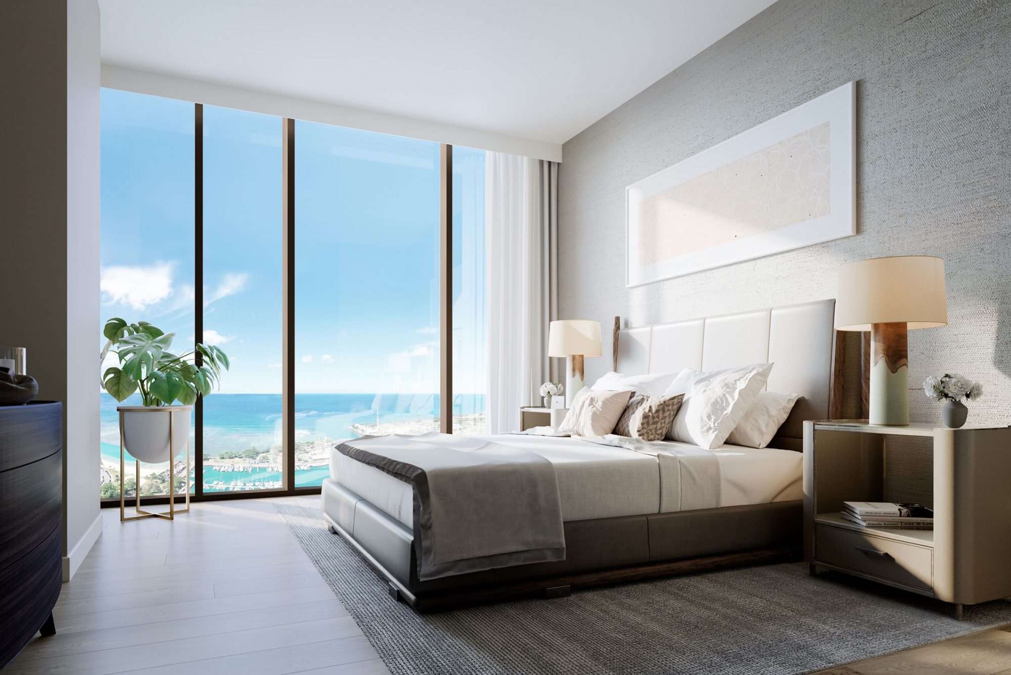 A bedroom in Victoria Place with harbour view