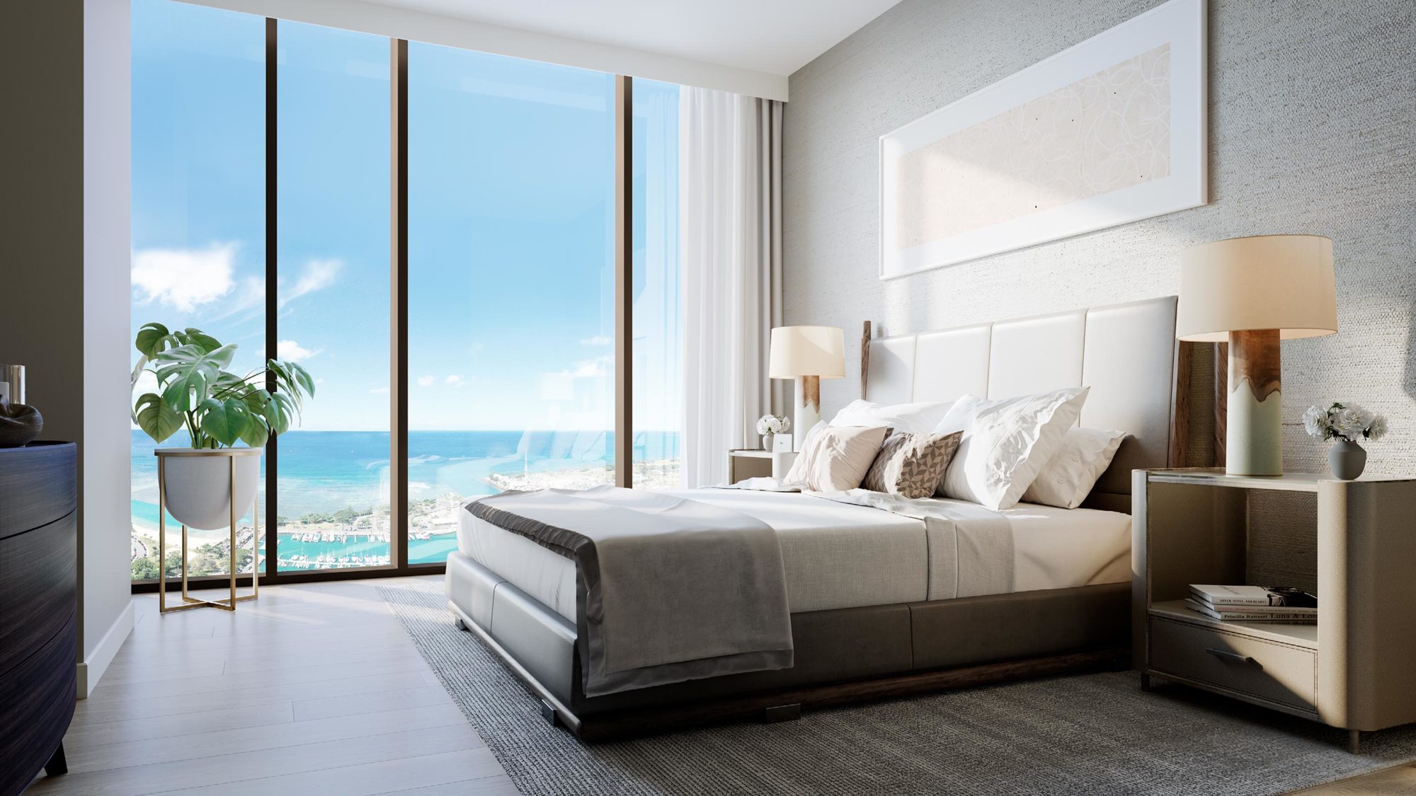 Bedroom with ocean view                                